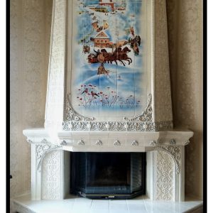 Угловой камин «Зимний вечер»